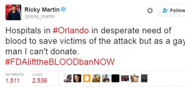 Ricky Martin tweet Orlando strage gay