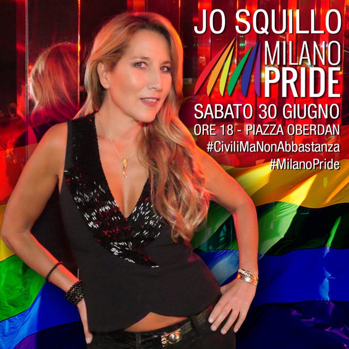Gay Pride Milano 30 giugno Jo Squillo chiude la parata