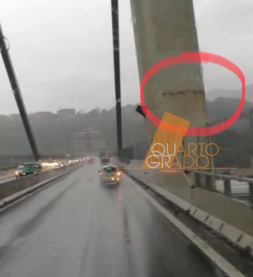 Crollo del Ponte Morandi la causa una crepa nel pilastro? La foto e il video di Quarto Grado
