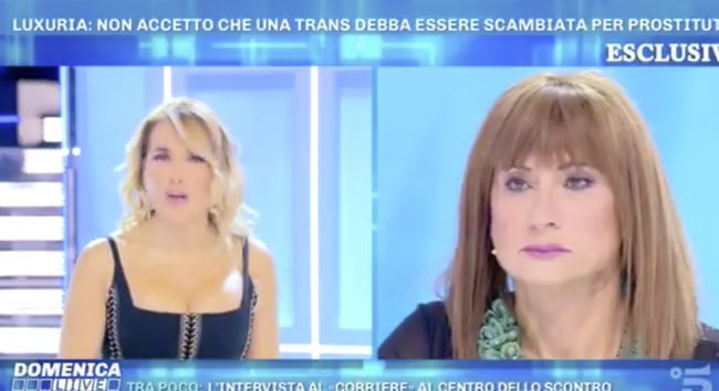Luxuria contro Barbara D'Urso a Domenica Live:"Avresti dovuto difendermi"